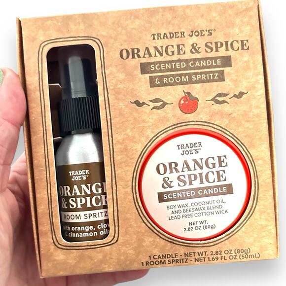 Trader Joe’s Limited Edition Fall Orange & Spice Scented Soy Candle Room Spritz - Picture 1 of 3
